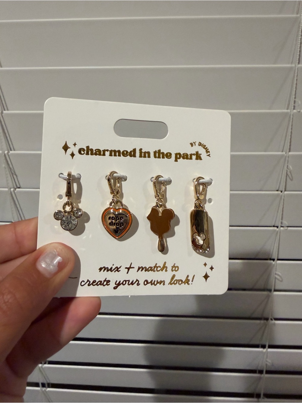 Disney set of Charmed in the Park Gold Disney Charms - 4 Pack